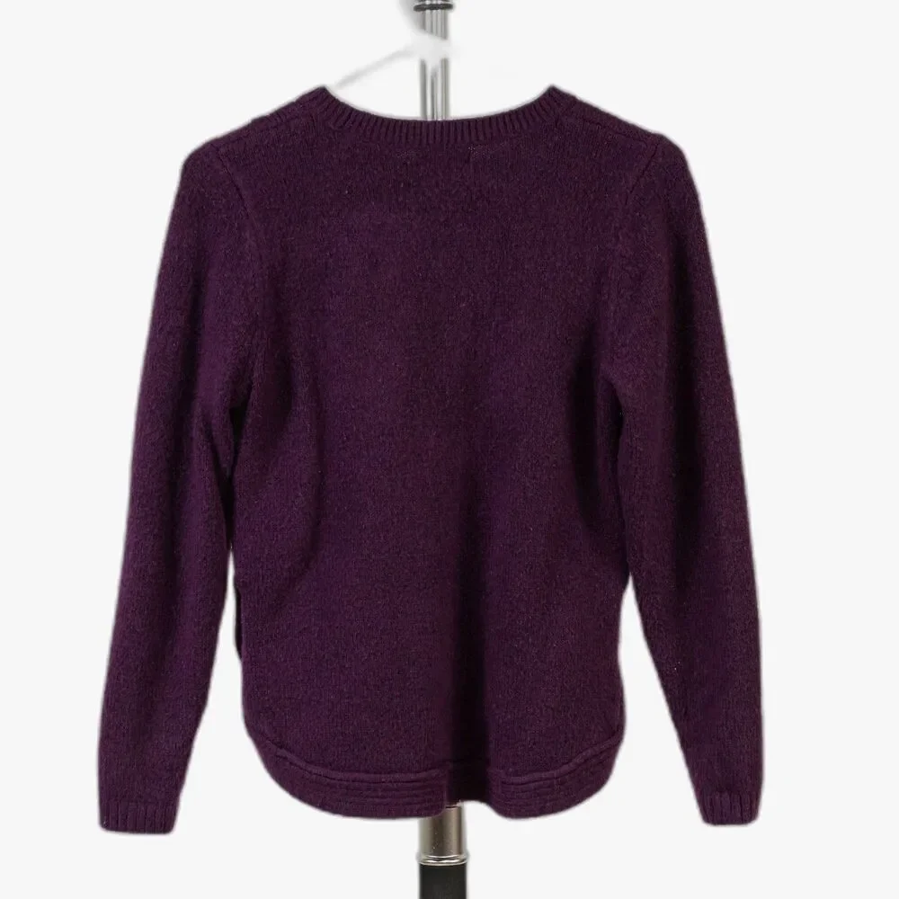Loft ribbed purple pullover sweater size M